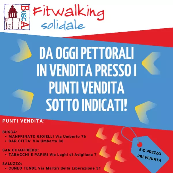 Aperte le iscrizioni alla nona Fitwalking solidale Busca