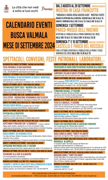 Gli eventi e gli appuntamenti di settembre