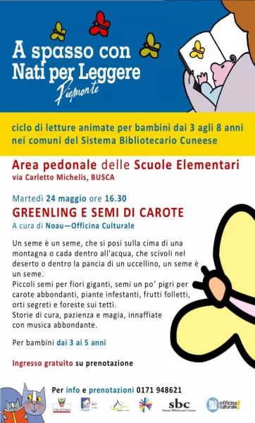 Martedì 24 maggio alle ore 16.30 nell’area pedonale in via Carletto Michelis, di fronte alla biblioteca comunale, appuntamento con 