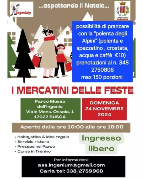 Aspettando il Natale... domenica 24 novembre al parco Ingenio