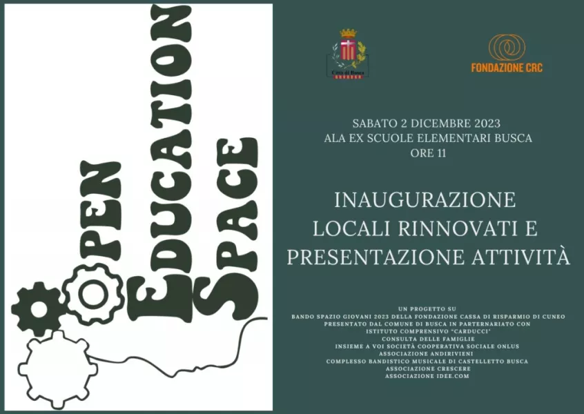 Sabato 2 dicembre nella ex scuola elementare l’inaugurazione dell'Open education space 