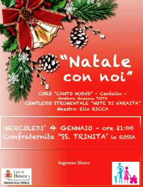 “Natale con voi” è il titolo della serata organizzata dalla Consulta delle famiglie di Busca 