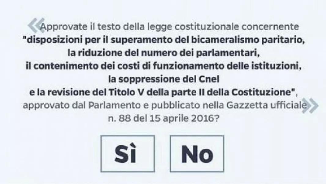  Il testo del quesito che gli elettori troveranno sulla scheda del referendum