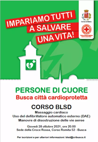 Giovedì 28 ottobre alle ore 20 il prossimo corso per apprendere l’utilizzo del DAE e per saper mettere in pratica le manovra salvavita 