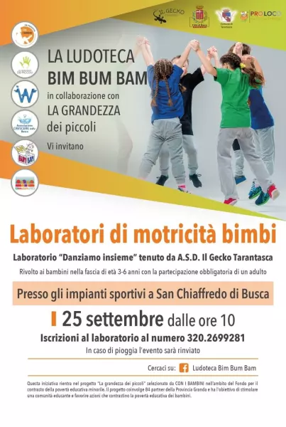 Il 25 settembre dalle ore 10 nei campi sportivi della frazione di San Chiaffredo il laboratorio Danziano insieme