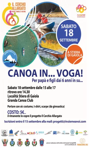 Il 18 settembre corso di canoa del Cerchio allargato