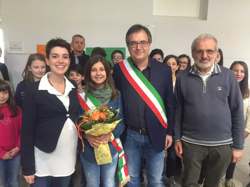 Federica Ferrero in occasione dell'elezione del Consiglio comunale dei Ragazzi nello scorso febbraio