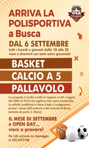 Nuovi corsi di basket, calcio a 5 e pallavolo