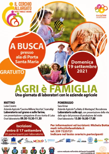 Domenica 19 settembre  'Agri è famiglia'