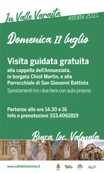 Domenica prossima, 11 luglio, visite guidate a Valmala 