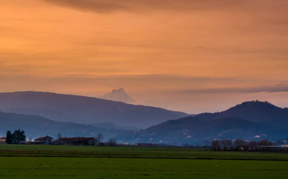 Il Monviso  visto dalla pianura buschse