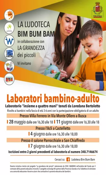 Laboratori bambino-adulto per la fascia da 3 a 6 anni