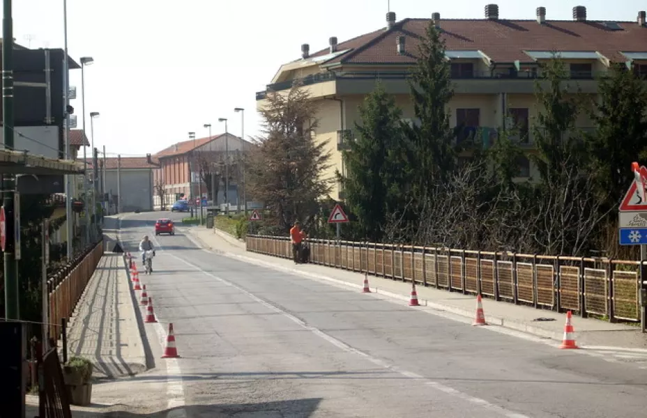 Il ponte in via Dronero