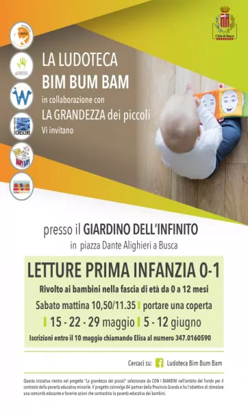 Da sabato 15 maggio Letture per la prima infanzia nel Giardino dell'Infinito