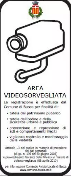 I cartelli di avviso e informazione della videosorveglianza