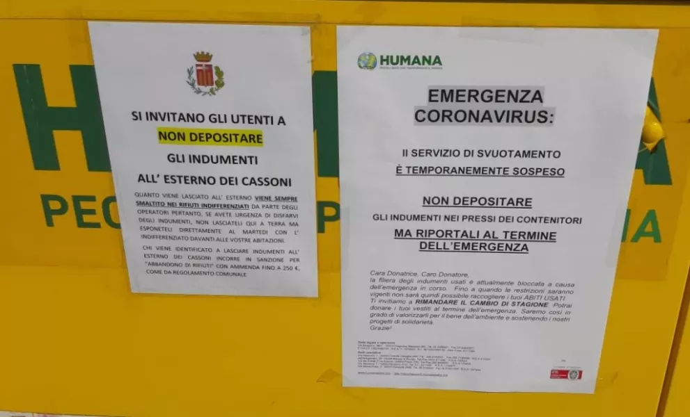 Indumenti usati: se si ha urgenza disfarsene, occorre smaltirli dell'indefferenziato