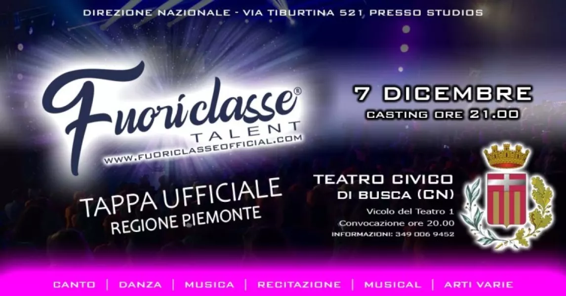 Sabato alle ore 21 al Teatro Civico Fuoriclasse Talent