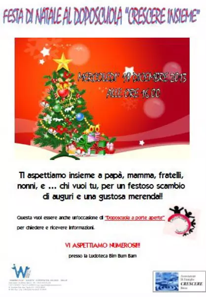 Festa per bambini e famiglie mercoledì 18 dicembre nella ludoteca