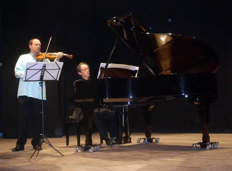 Francesco Manara e Francesco De Zan sul palco del Civico