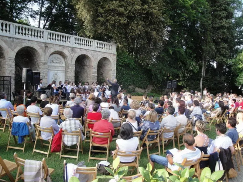 Un momento del concerto al Roccolo di domenica scorsa 