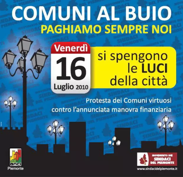 Venerdì 16 luglio saranno spente le luci della città