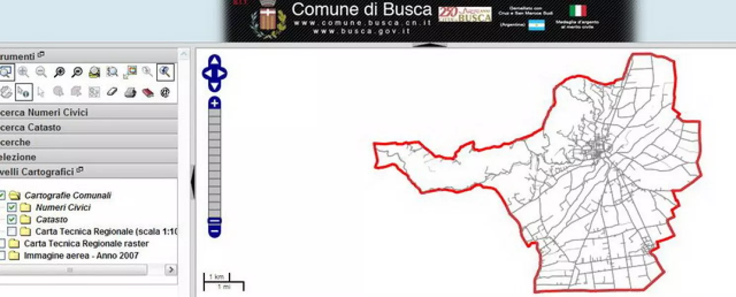 Da questa pagina è possibile individuare sulla mappa del territorio comunale i numeri civici e le particelle catastali