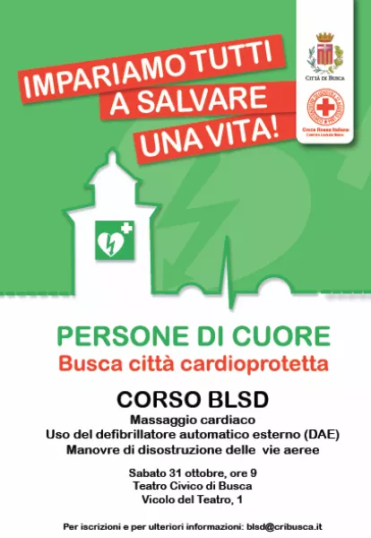 Sabato 31 ottobre lezione teorica dalle ore 9 al Teatro Civico ed esercitazioni sui manichini all'aperto in diversi luoghi del centro storico