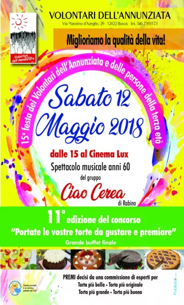 L'associazione di volontariato che si occupa del tempo libero degli anziani organizza la festa annuale per sabato 12 maggio