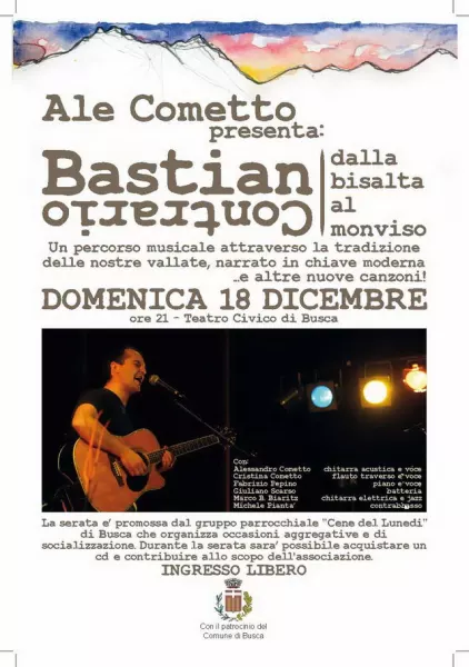 La locandina del concerto a Busca di Ale Cometto 