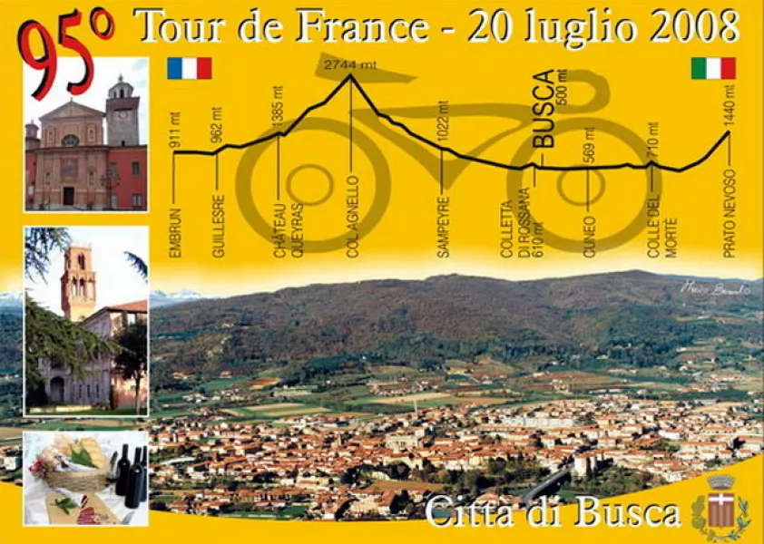 Busca, 20 luglio 2008: passa il Tour de France. La cartolina commemorativa