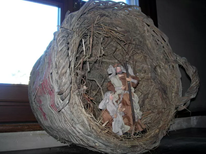 Piccolo presepe in damigiana