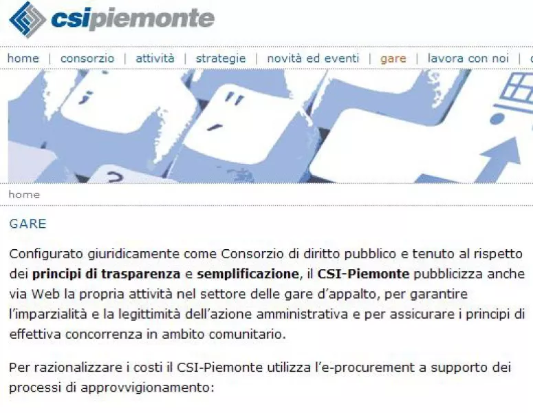 Un'immagine dal sito internet dei Csi Piemonte