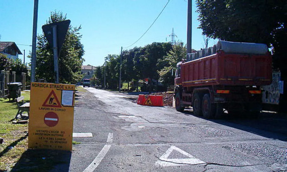 Il cantiere in viale Stazione