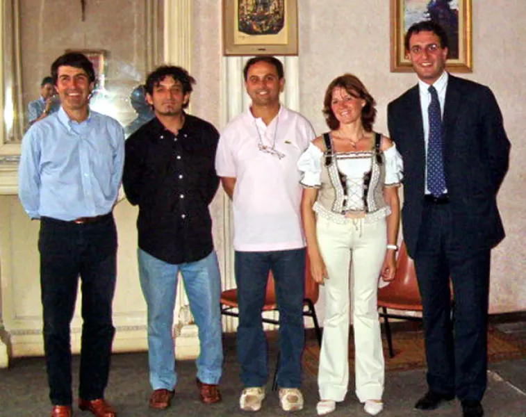 Trinidad con il sindaco, Luca Gosso, il vice-sindaco Gianmichele Cismondi e gli assessori Giuseppe Delfino e Ivo Vigna