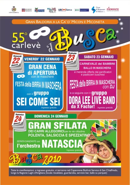 BUSCA EVENTI. Locandina Carnevale fronte