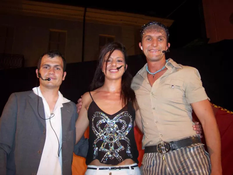 I presenttori. Samuele Maurino, a destra, con Silvia Perotti e Marco Martini