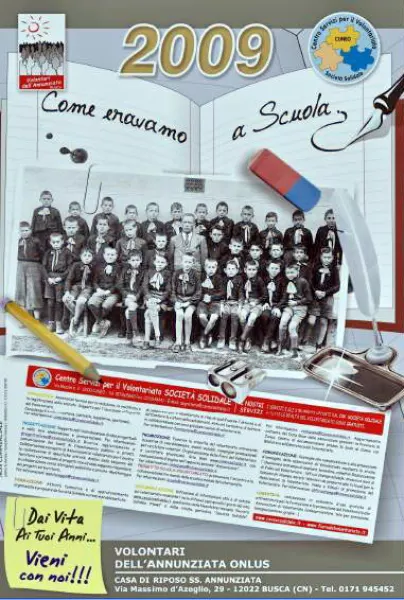 Il calendario 2009 dell'associazione è dedicato ai ricordi di scuola