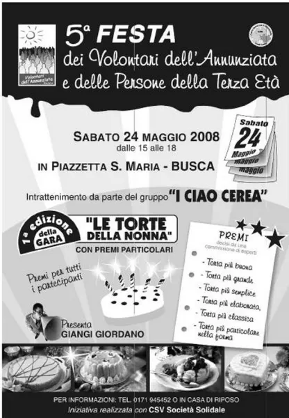 Appuntamento sabato 24 maggio in piazza Santa Maria