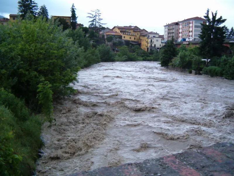  Il Maira dal ponte Biandone alle ore 8,30 di questa mattina