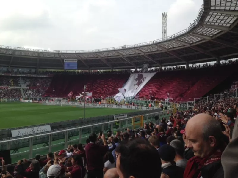 La curva Maratona dello stadio Olimpico