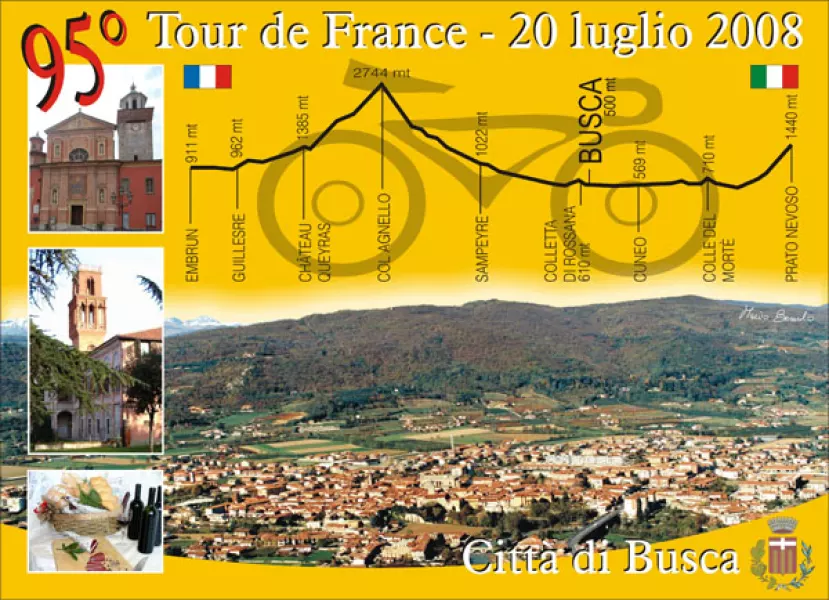 BUSCA EVENTI. Cartolina Tour de France a Busca