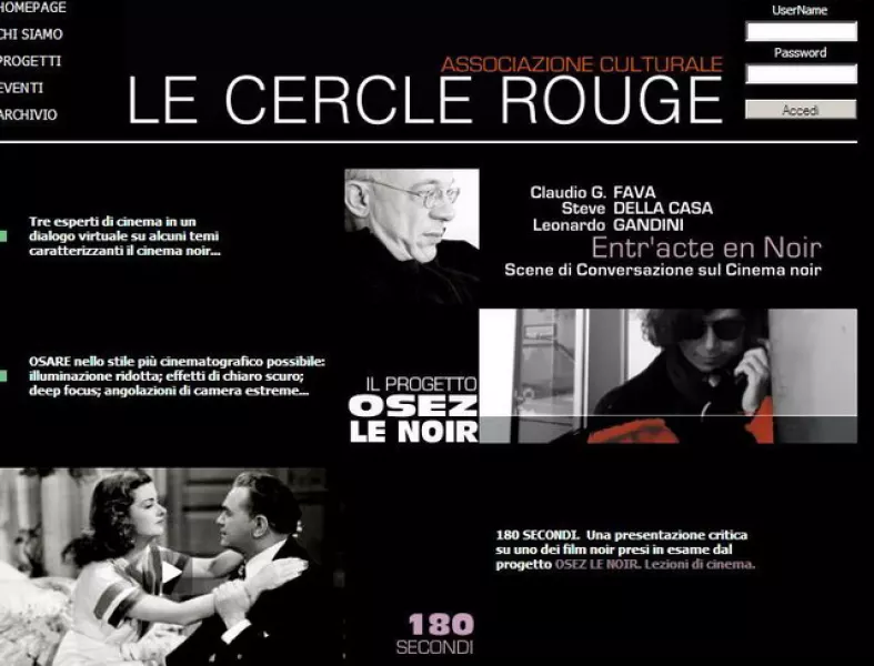 La home-page del sito dell'associazione buschese Le Cercle Rouge