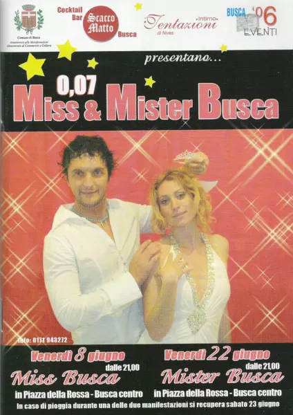 BUSCA EVENTI. La Locandina di Miss e Mister Busca 2007