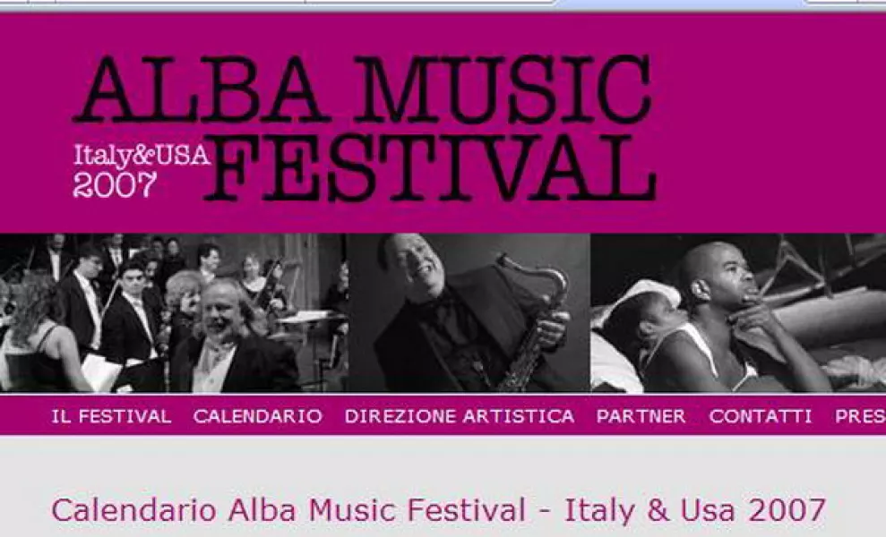 La home page del sito di Italy&Usa Alba Music Festival