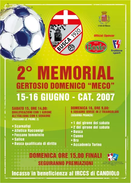 Sabato 15 e domenica 16 giugno il secondo Memorial “Meco Gertosio”