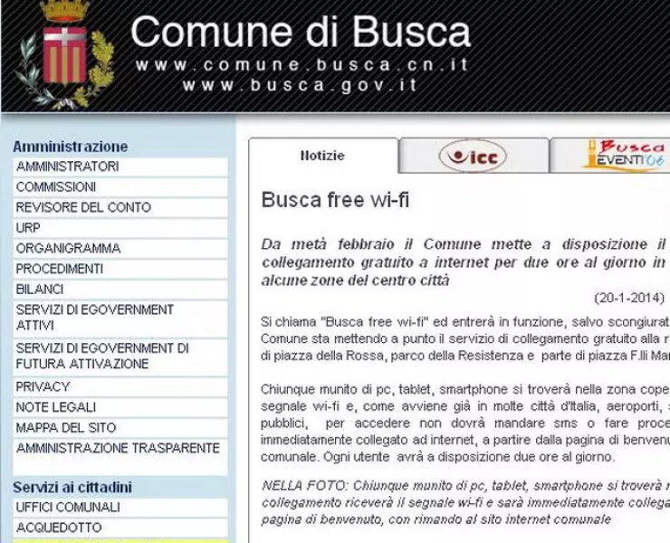 Chiunque munito di pc, tablet, smartphone si troverà nella zona coperta dal collegamento riceverà il segnale wi-fi e sarà immediatamente collegato ad internet, a partire dalla pagina di benvenuto, con rimando al sito internet comunale 