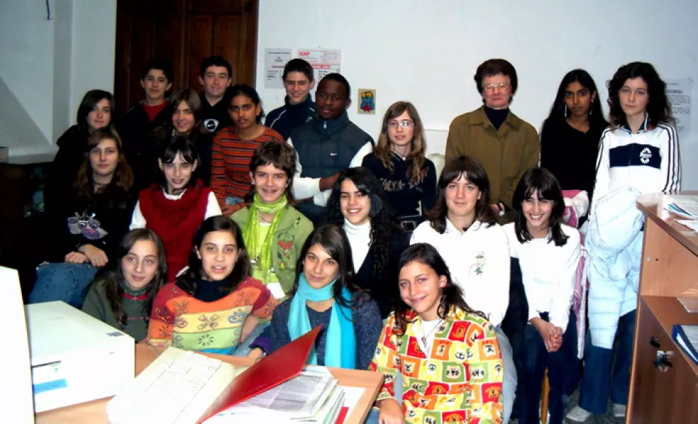 La classe III C con l'insegnante Laura Rovera in visita all'Informagiovani