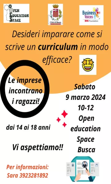 Sabato 9 marzo si impara a scrivere un curriculum 