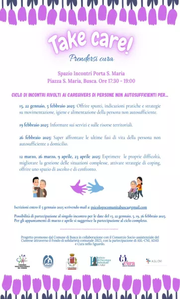 Psicologo di comunità: una serie di incontri rivolti ai caregivers.Ciclo aperto a tutti gratuitamente