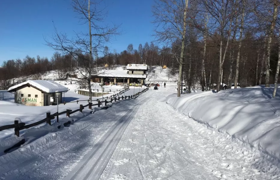 Il rifugio Dusman a Pian Pietro di Valmala dopo una nevicata